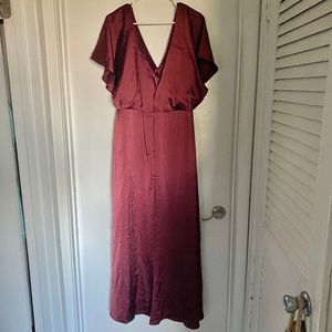 Revelry Satin Burgundy Bridesmaids Dress, Cabernet 710, Size 16, Worn Once